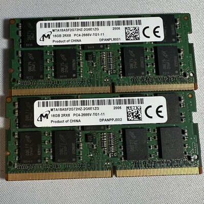 镁光16G 2RX8 PC4-2666V-TG1-11 DDR4 ECC SODIMM NAS工作站内存