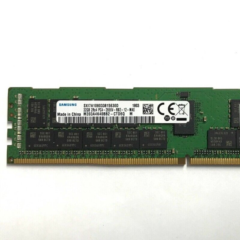三星32G 2RX4 PC4-2666V-RB2-12-MA0 ECC REG RDIMM服务器内存条
