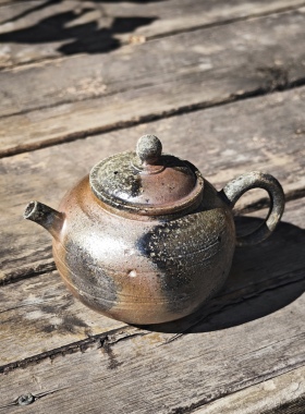 工艺美术大师亲制柴烧壶 窑宝高货泡茶壶 自然落灰火痕火彩收藏品