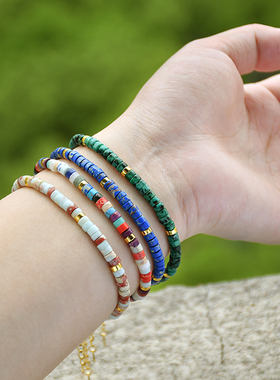 石头串珠手链女小众波西米亚