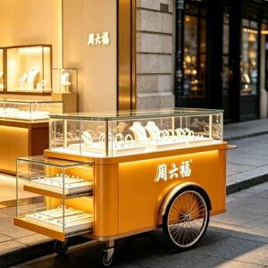ins风可移动饰品展示车中岛台