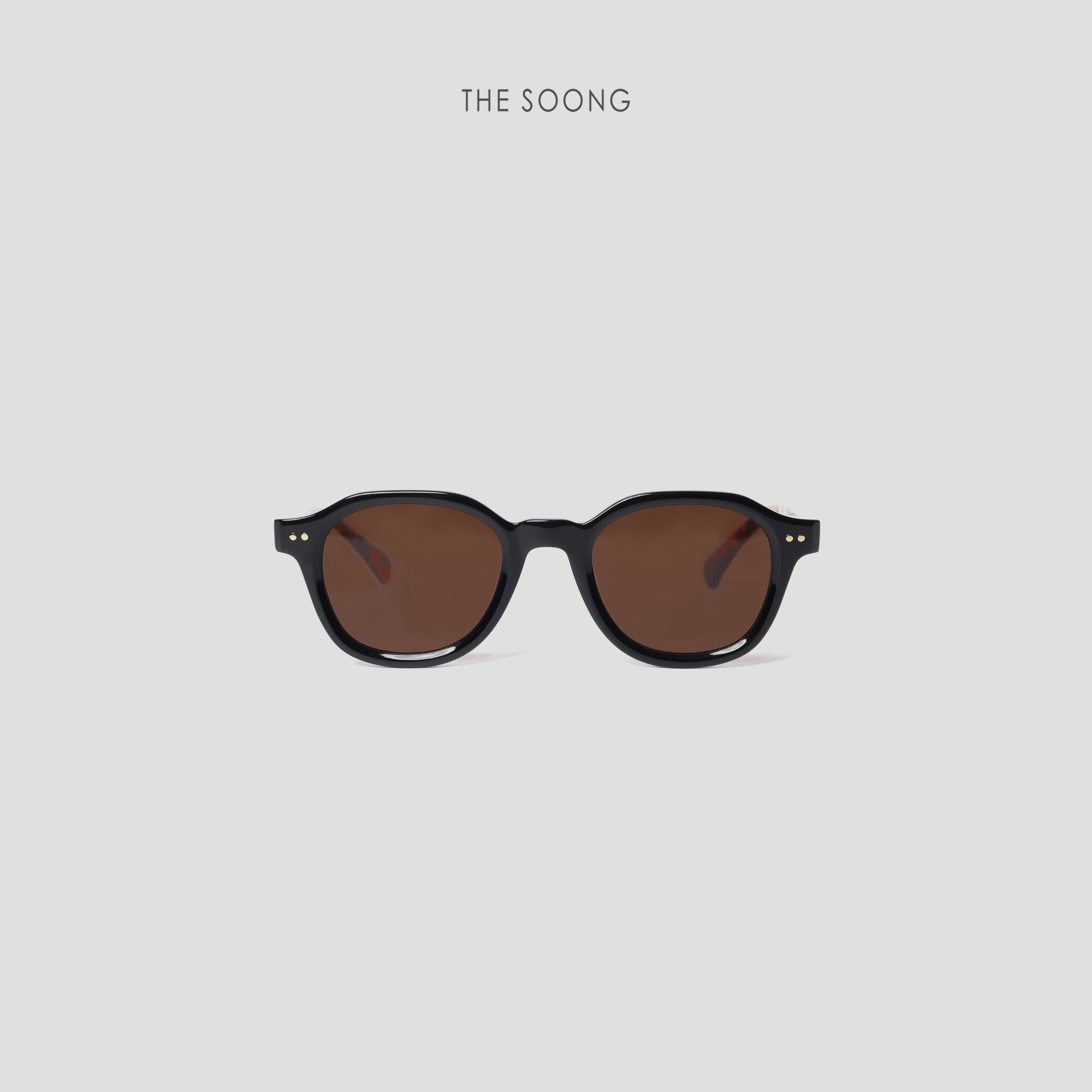 THESOONG/极简设计轻便双色拼接眼镜手工制作黑框太阳镜墨镜