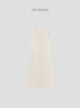 THESOONG/姐姐连衣裙 夏季100%纯棉薄款呼吸肌理感无袖长裙4529