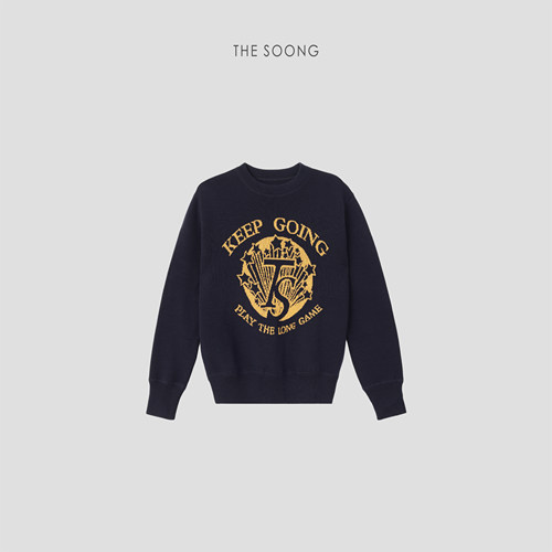 THESOONG/星芒徽章 高支羊毛棉混纺加捻双纱间色提花毛衣8899