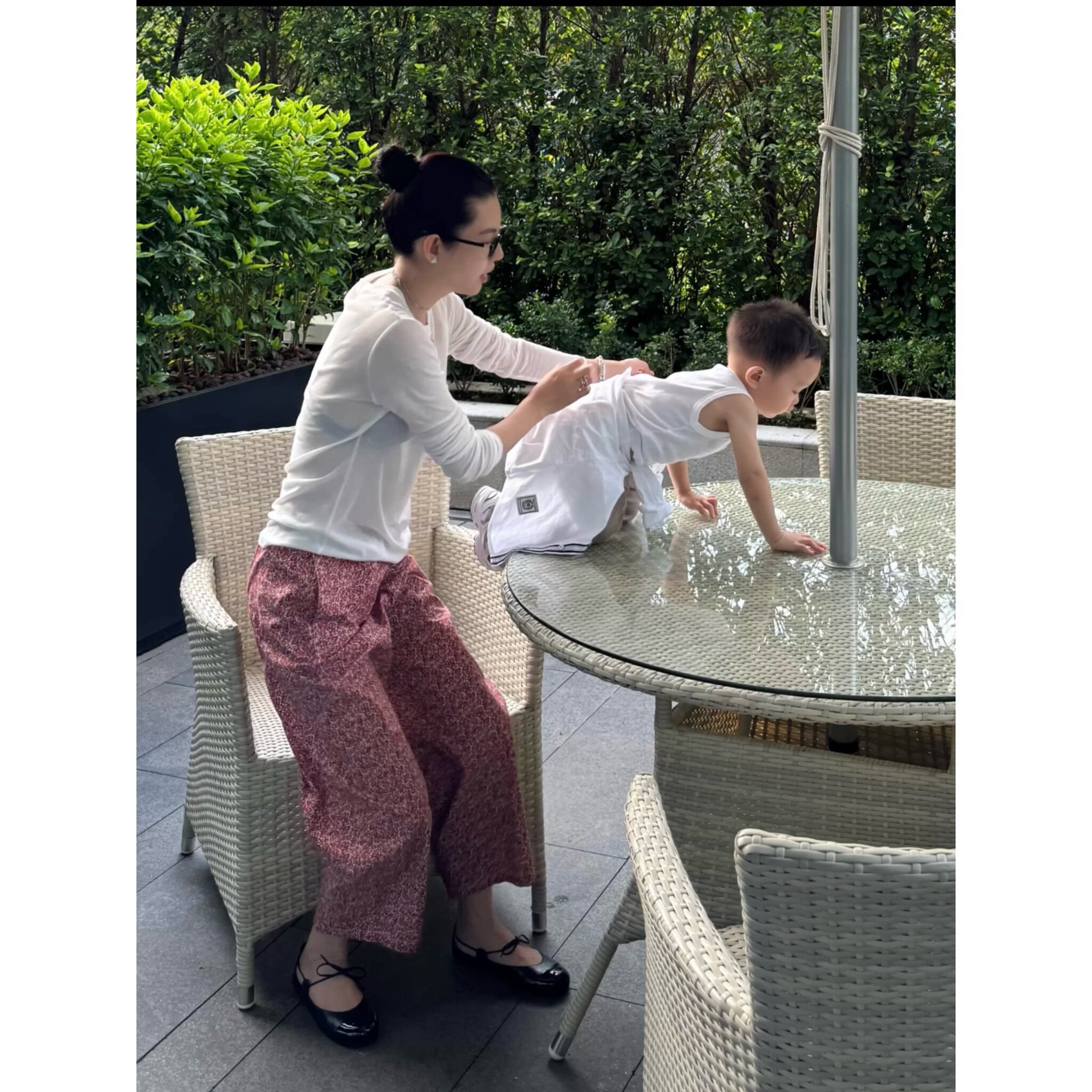 THESOONG/奶奶裤 天然亲肤棉重酵洗加软松弛感橡筋腰休闲裤女7152