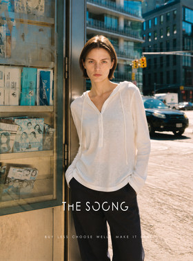 THESOONG汉麻混纺薄款亨利衫
