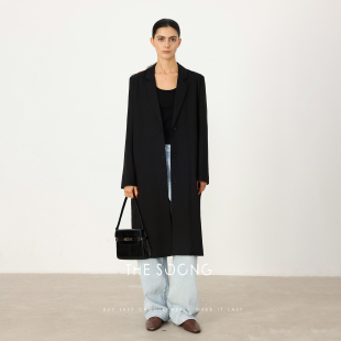 廓形光泽感西装 醋脂混纺330G经典 风衣外套5179 背薄如纸 THESOONG