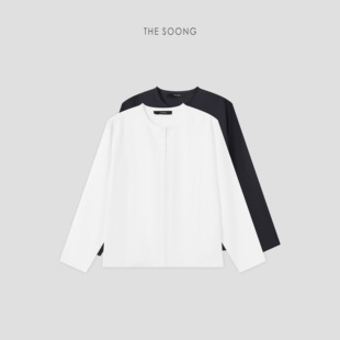 THESOONG 高支雨露亚麻洗水竹节纹垂坠感衬衣外套女8671 松弛至简
