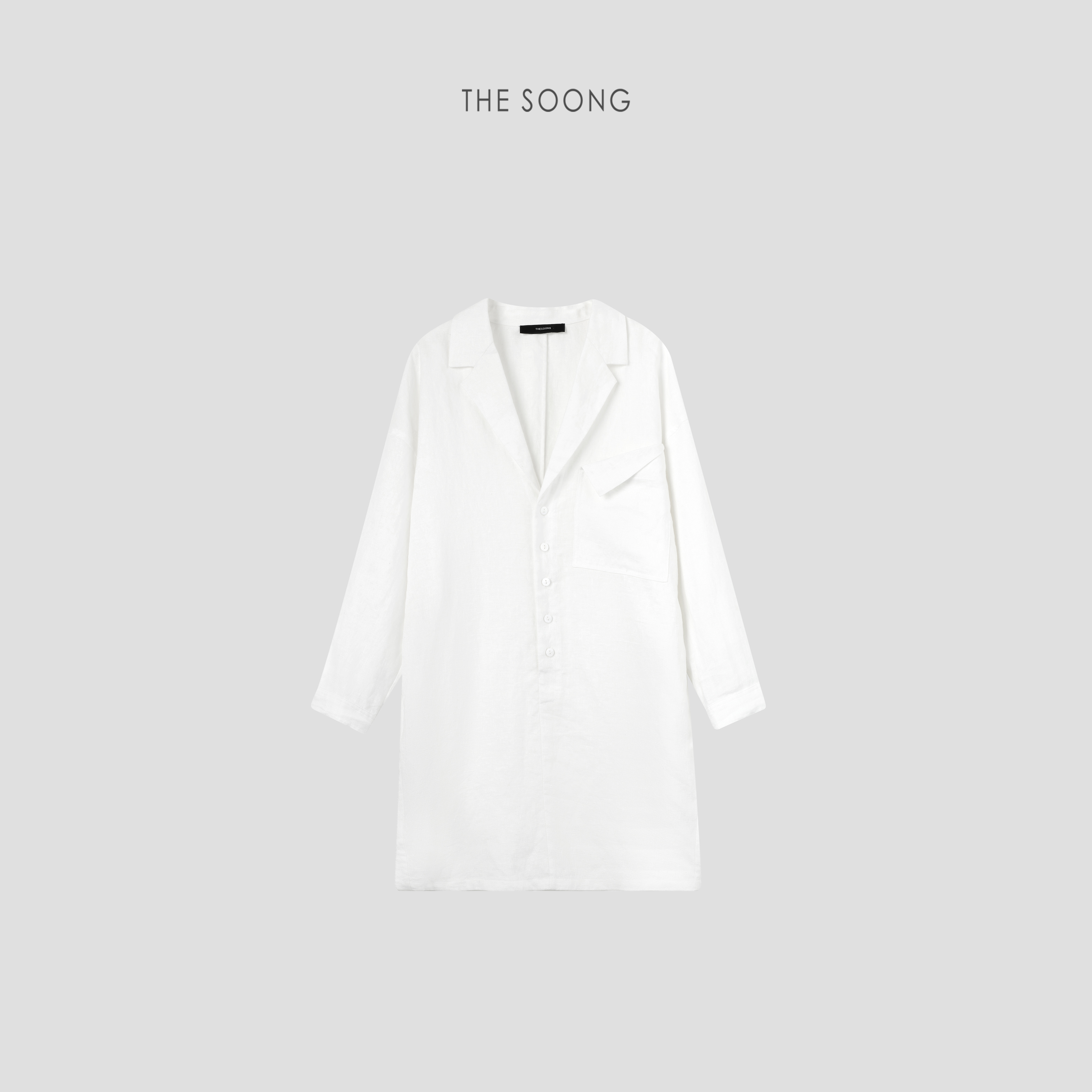 THESOONG亚麻中长款衬衫裙