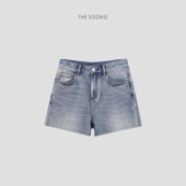 4229 水洗破洞女中腰无弹全条喷砂牛仔短裤 清仓 安塔利亚