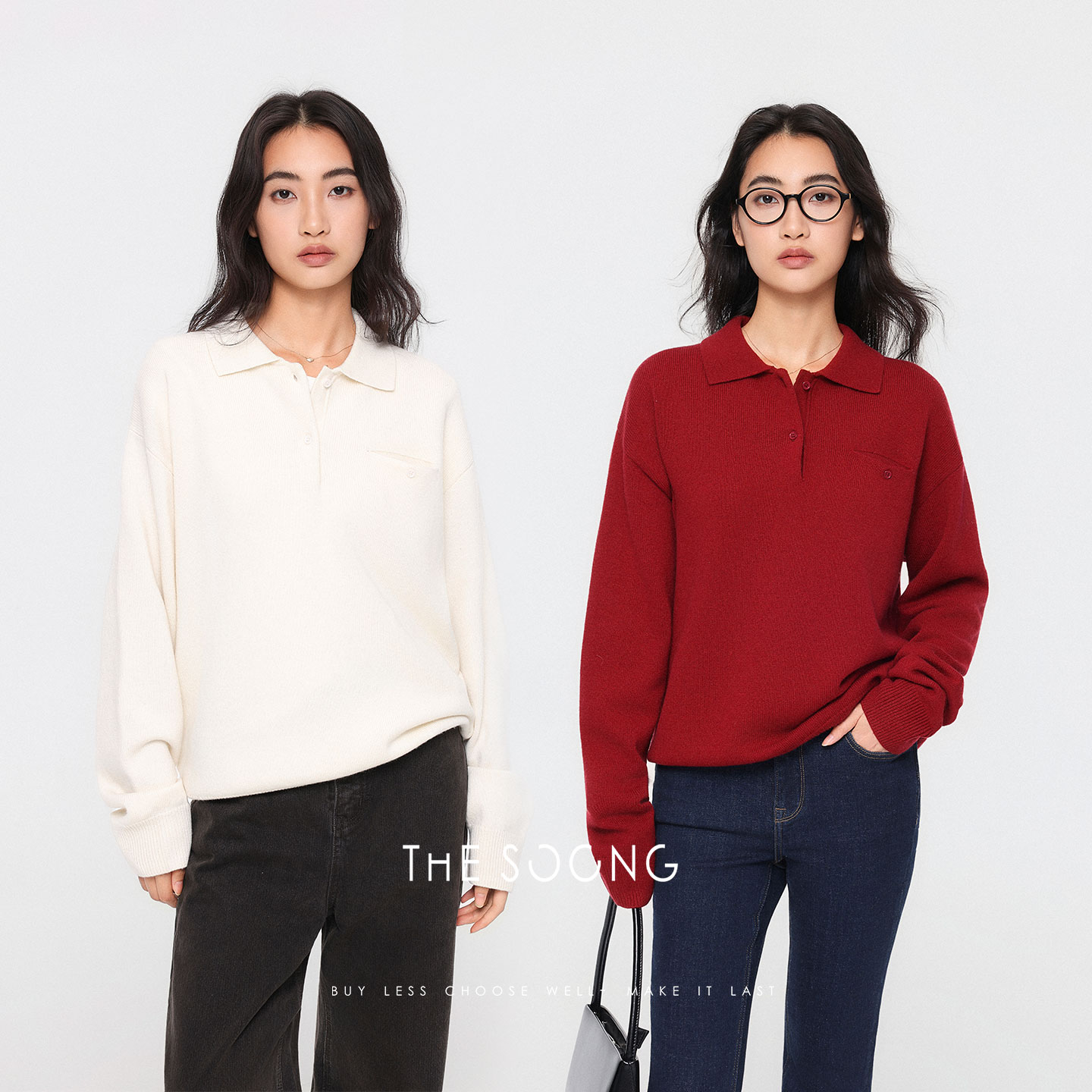 100%绵羊毛女士翻领毛衣