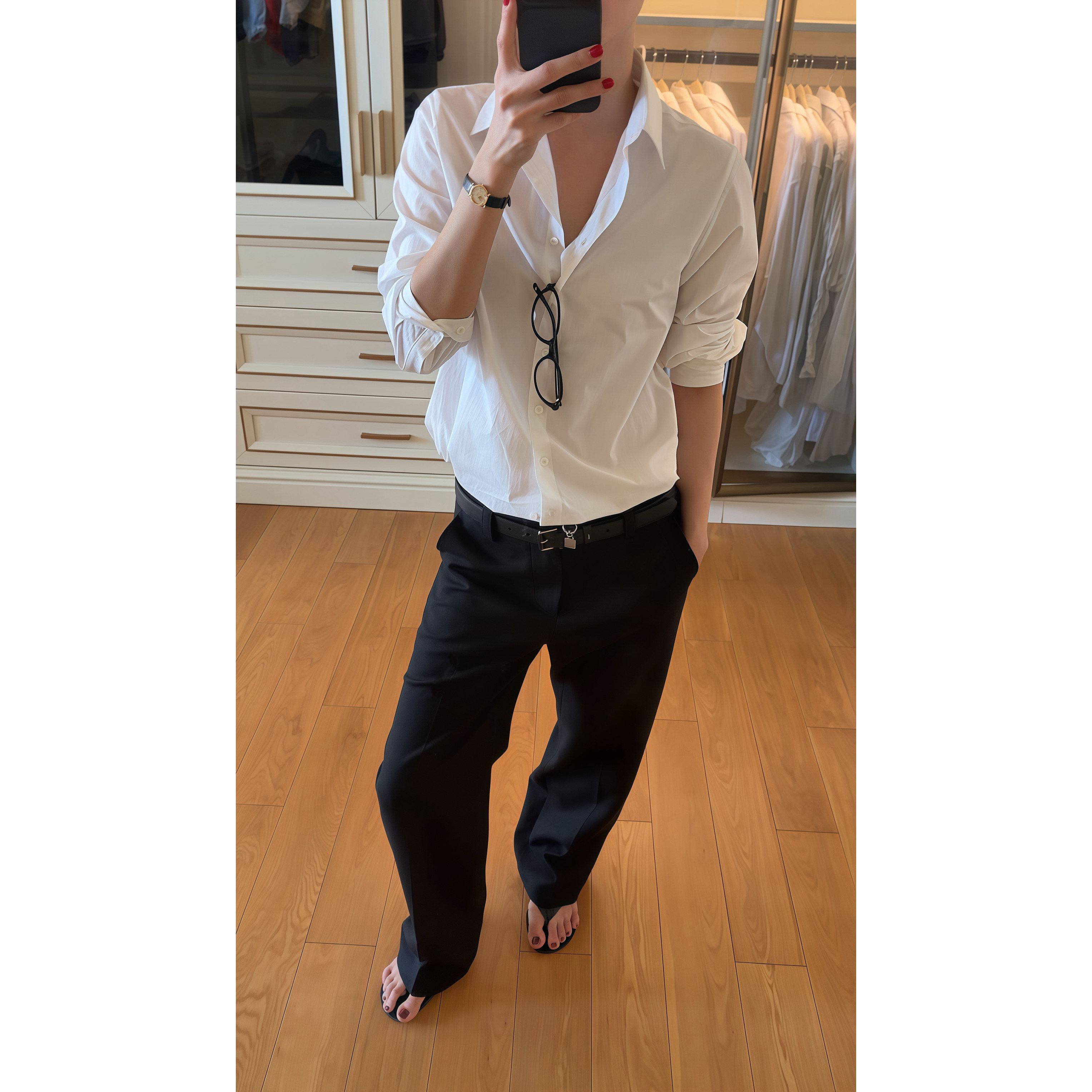 THESOONG/私服西裤 羊毛混纺中腰拉链直筒黑色时尚西裤女9108