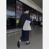 7663 THESOONG 条纹高支半裙松紧腰休闲套装 经典 7662 质感生活家