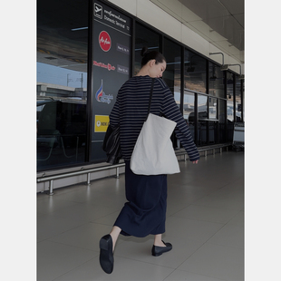 7663 THESOONG 条纹高支半裙松紧腰休闲套装 经典 7662 质感生活家