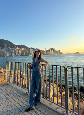 THESOONG/蓝调牛仔高弹马夹中腰牛仔裤6915/6976