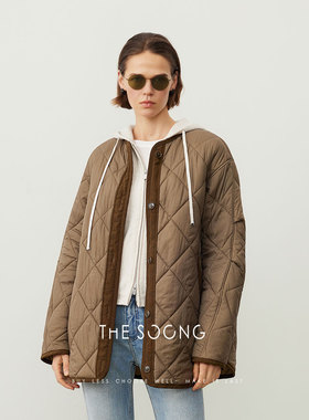 THESOONG/秋冬棉服外套夹克女休闲复古经典无领上衣2025新款7538