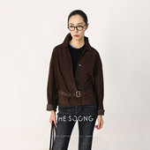 100%绵羊皮真皮皮衣女修身 新品 夹克外套HWPY8670 春季 THESOONG