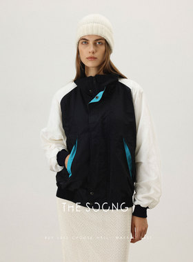 THESOONG/由简入精 经典重酵洗防泼水撞色翻领夹克外套女7348