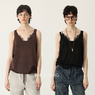 短款 吊带低领背心上衣女内搭早秋新品 遮肚HBMY7415 无袖 THESOONG