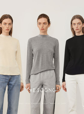 THESOONG/暖意刚需 50s水磨克什米尔羊绒四针十六线针织毛衣8267