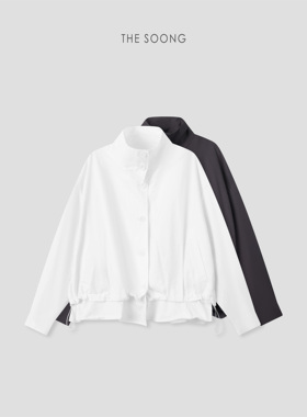 THESOONG/轻量时髦 极简机能风利落松弛设计感女士立领外套8645