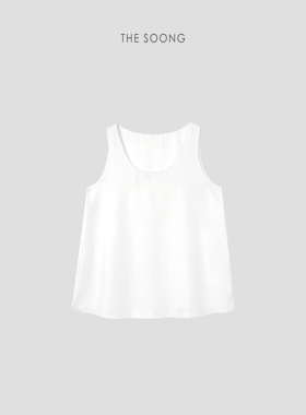 THESOONG/留白美学 100%桑蚕丝超轻盈柔感圆领女士背心上衣7169