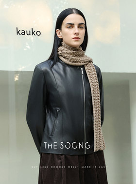 THESOONG/土耳其进口100%羊皮真皮皮衣女机车夹克外套秋季款7894