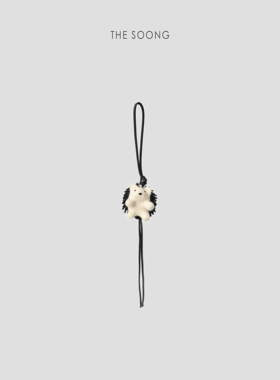 THESOONG/小刺猬 羊毛柔软细腻灵动牛皮绳吊坠挂件6991