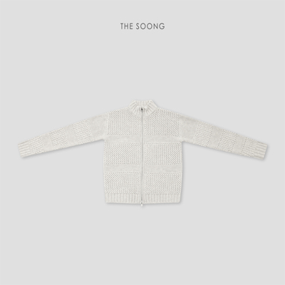 绵羊毛肌理感圆领毛衣外套