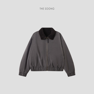 THESOONG/冬日塑型 经典羊毛极细支公分压线精织女士翻领外套8196