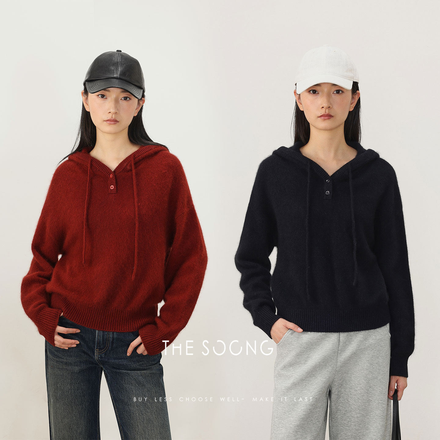 THESOONG/羊毛混纺连帽针织衫女春季宽松松弛套头毛衣8472,女装/女士精品,毛衣,淘宝优惠券,粉丝福利购,淘宝优惠卷