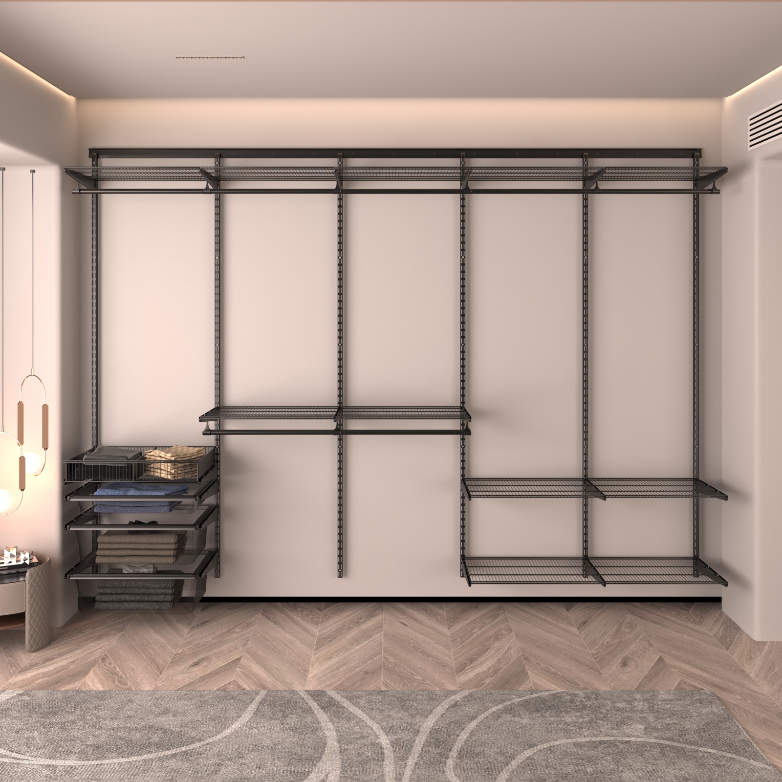 DELILE质黑欧标金属衣柜环保无醛