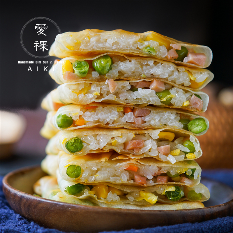 爱稞玉米饼冷冻儿童早餐食品青豆糯米饭缸豆饼早饭速冻面饼煎饼