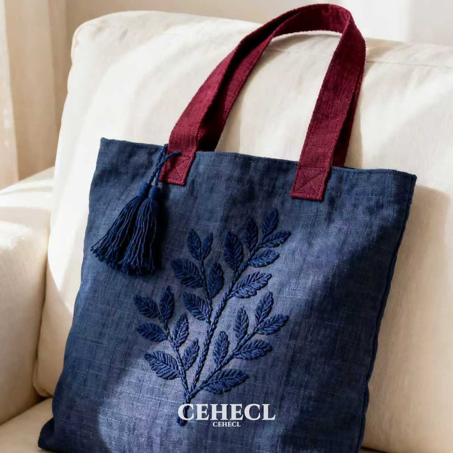 设计师同款国风刺绣帆布包小众简约手提包挎包高颜值大容量托特包,箱包皮具/热销女包/男包,托特包,淘宝优惠券,粉丝福利购,淘宝优惠卷