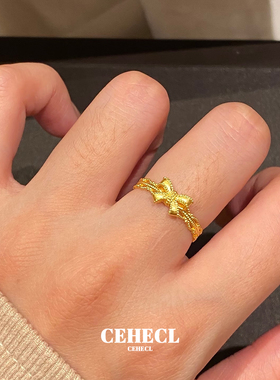 蕾丝花边蝴蝶结戒指公主食指戒女