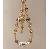 金色小福袋手机链吸金招财爆闪手机挂绳小众时尚 包挂饰ccd相机链