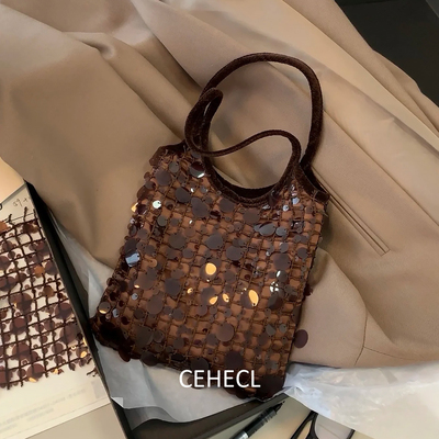 陨石美拉德迷你包女亮片手提包包