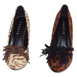 内外真皮单鞋 时尚 21561007 饰马毛女鞋 品牌撤柜清仓甩卖流苏花朵装