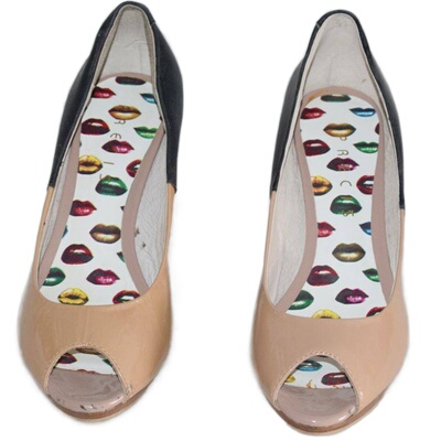 经典鱼嘴撞色牛皮高跟春秋女鞋