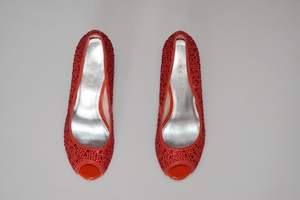 新品上市真丝布烫钻电镀时尚高跟春秋女鞋鱼嘴品牌女单鞋24295307