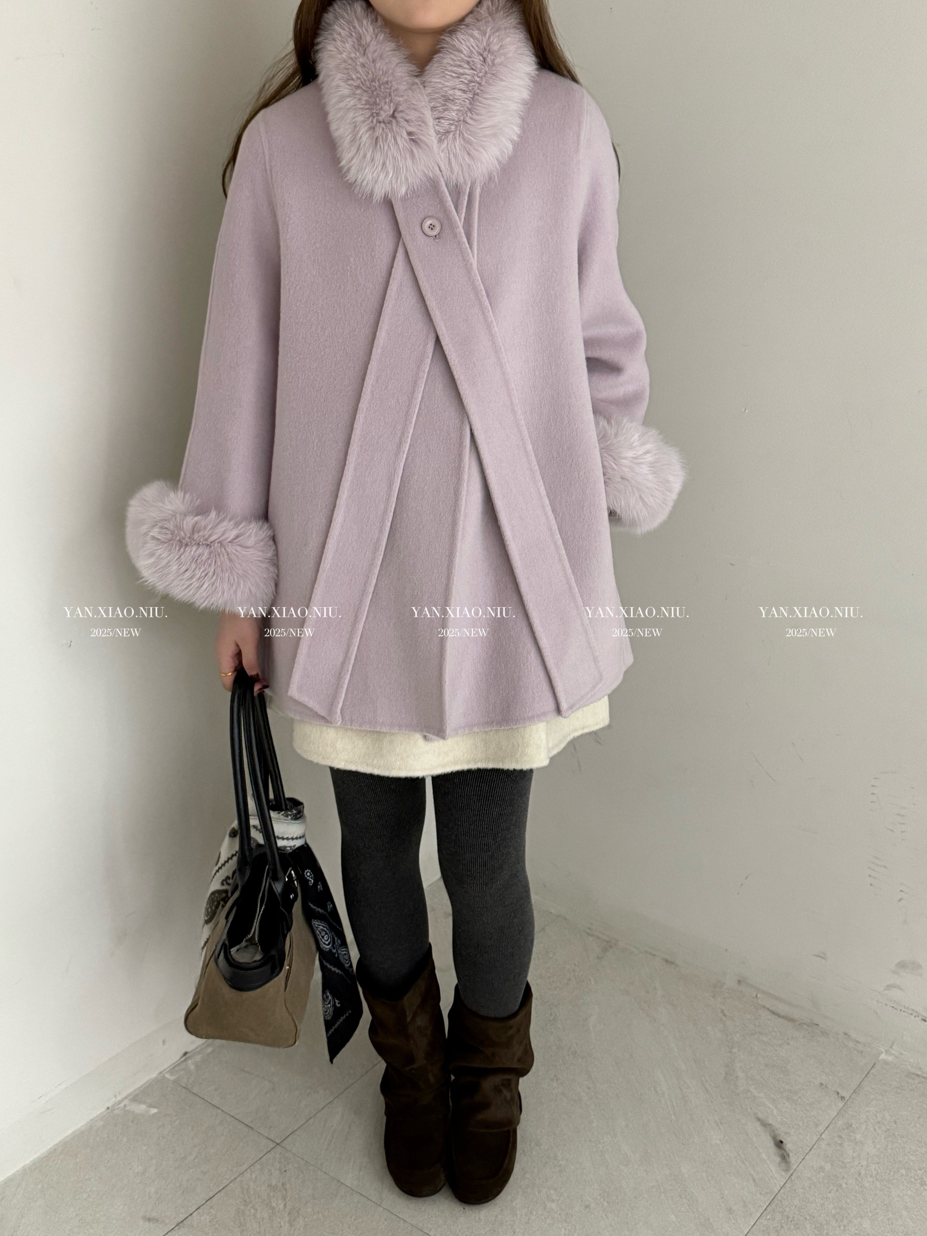 1538冬季韩版气质百搭显瘦狐狸毛双面羊毛大衣飘带设计毛呢外套女,女装/女士精品,毛呢外套,淘宝优惠券,粉丝福利购,淘宝优惠卷