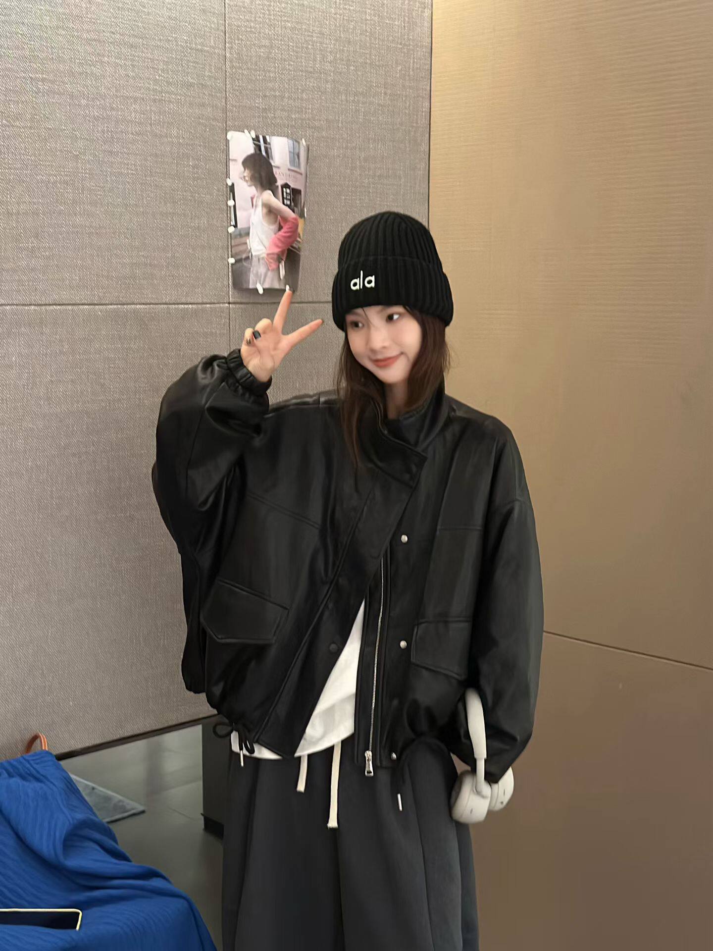 26169秋冬新款韩版气质休闲百搭显瘦宽松大版加棉皮衣外套上衣女