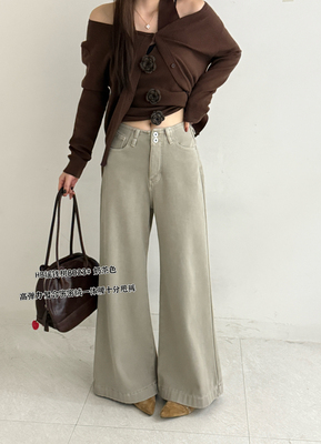 8023冬季新款韩版气质百搭高腰显瘦加绒加厚十分甩裤休闲牛仔裤女