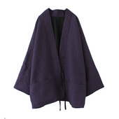 袁落落 外套春秋褶皱 复古宽松日常和服开衫 女装 oversize日式