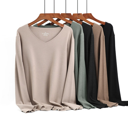 德绒双面磨毛无痕秋冬季打底衫