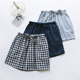 沙滩裤 无印风简约格子情侣睡裤 男女家居短裤 纯棉纱布双层薄款 夏季