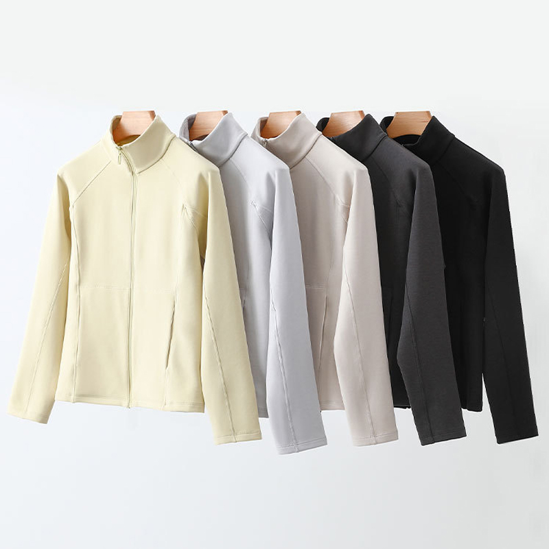 秋冬加绒拉链打底衫女外穿科耐丽运动长袖上衣发热运动外套立领