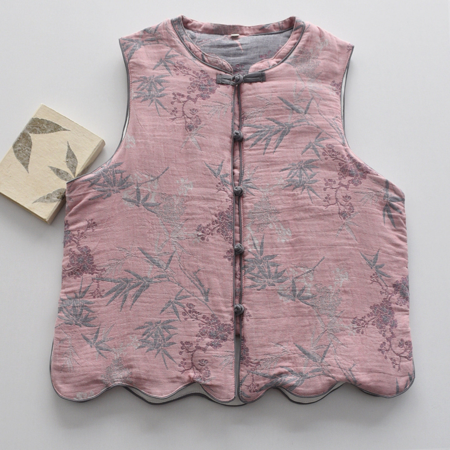 提花国风坎肩马甲保暖上装女秋冬季纯棉纱布三层夹棉家居可外穿,女士内衣/男士内衣/家居服,保暖上装,淘宝优惠券,粉丝福利购,淘宝优惠卷