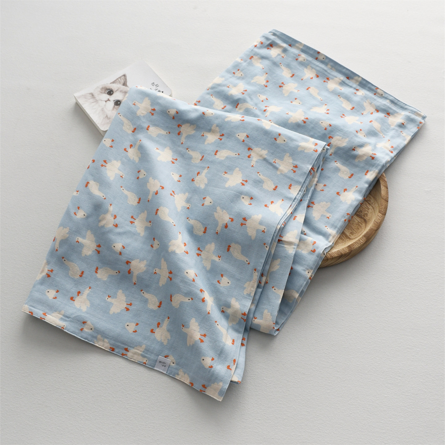 卡通可爱大白鹅夏凉被春夏季纯棉四层纱布薄款空调被盖毯休闲被子,床上用品,休闲毯/毛毯/绒毯,淘宝优惠券,粉丝福利购,淘宝优惠卷