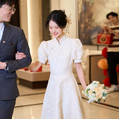 领证小礼服裙女成人礼白色连衣裙